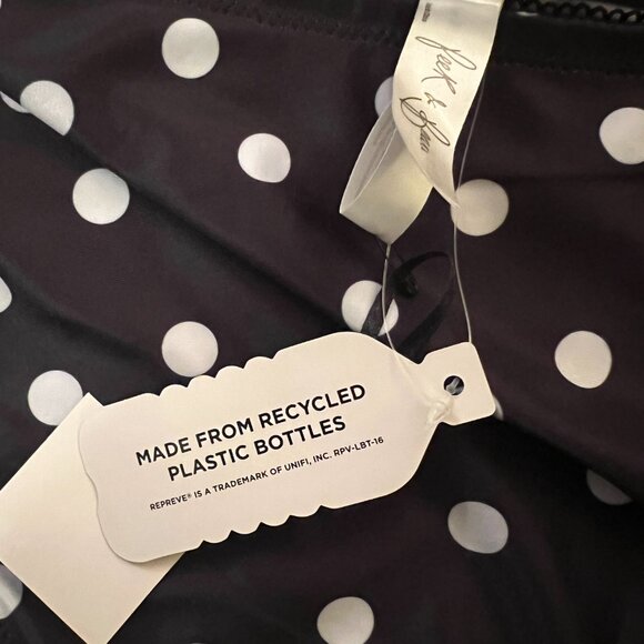 Elegant Black and White Polka Dot Bikini Top - Picture 6 of 8